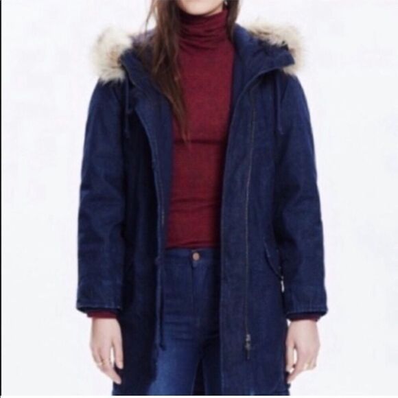 Madewell Jackets & Blazers - Madewell Women's Winter Thick Denim Heavy Parka Jacket